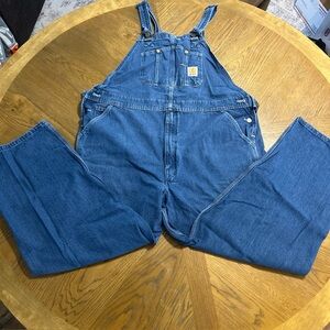 Carhartt Men’s Denim Bib Overalls Blue No size tag - See measurements